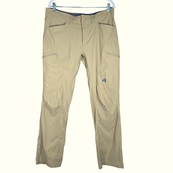 Eddie Bauer First Ascent Men’s Dark Tan Nylon Blend Pants 35 X 32 EUC - Picture 1 of 14